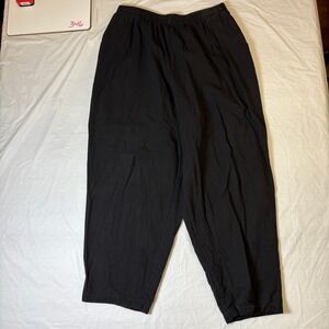 Sheridan Square Womens Black 100% Cotton Elastic Waist Tapered Pants 22W Petite